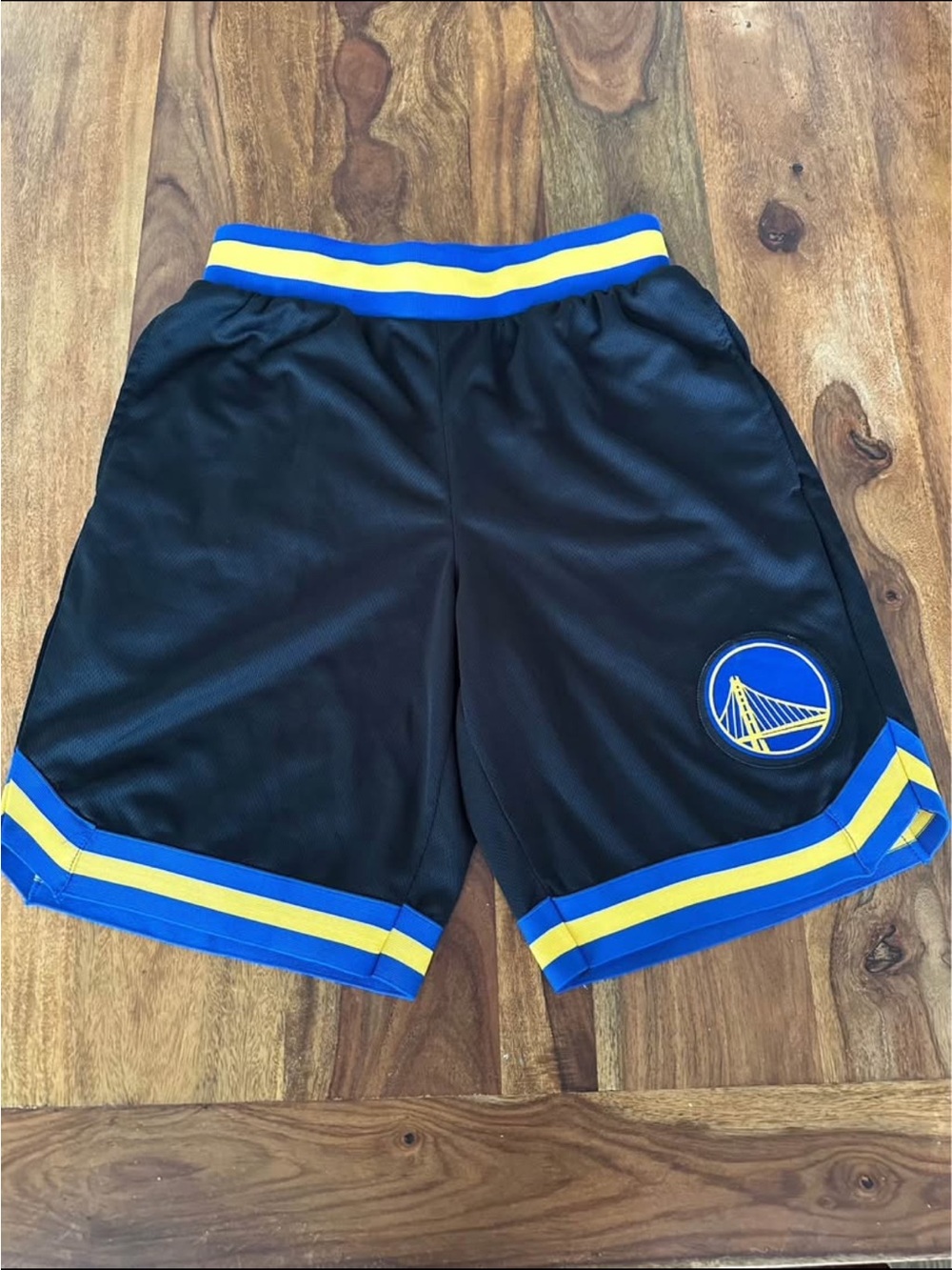 NBA Golden State Warriors Black, Blue & Yellow Athletic Shorts